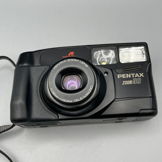 Pentax Zoom 90 35mm Film Point and Shoot Camera Black Tested