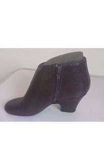Cefalu Xelipe Burgundy Leather Ankle Boots EU32 UK13 Snakeskin Effect BNIB