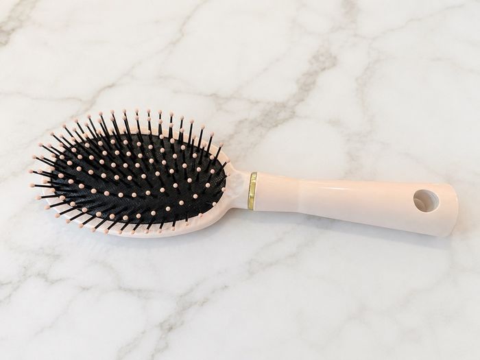 pink hairbrush