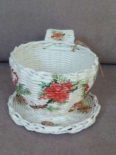 Handmade newspaper basket