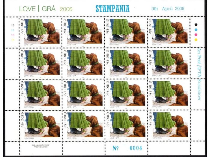 2006 Ireland Dublin Stampania Commemorative Exhibition Souvenir 2006 on Love Commemorative Stamp Sheet Mint Never Hinged (MNH)