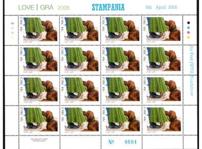 2006 Ireland Dublin Stampania Commemorative Exhibition Souvenir 2006 on Love Commemorative Stamp Sheet Mint Never Hinged (MNH)