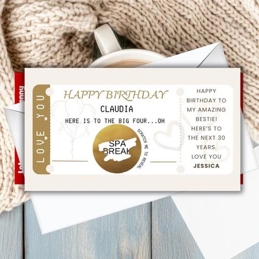 Birthday Scratch Card  Personalised Reveal Card for a Special Birthday Surprise
