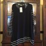 DORIS STREICH  . FURTHER REDUCED.   NEW a really nice tunic in black with white stripes on the sleeves and hemline . Length is 37 inches. Image 4