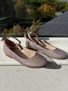 Girls Rose Gold Glitter Occasion Shoes