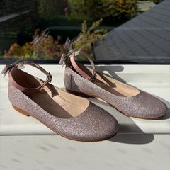 Girls Rose Gold Glitter Occasion Shoes