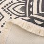4ft Circle Rug Round Area Rug Cotton Woven Rug with Tassels Washable Mandala Black White Printed for Bedroom Livingroom Kitchen (FREE POSTAGE) Image 6