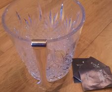 Waterford Crystal Ice Bucket with Silver Tongs