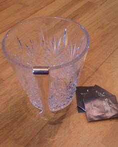 Waterford Crystal Ice Bucket with Silver Tongs