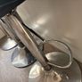 3x Black Faux Leather Quilted Bar Stools Image 2