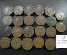 Great Britain. George V. 110 coins x1p (1911-1936)