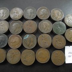 Great Britain. George V. 110 coins x1p (1911-1936)