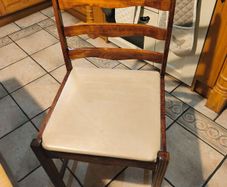 Dining table with glass top and four chairs