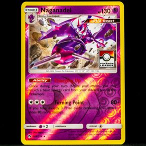Naganadel 108/214 Stamped League Reverse Holo Sun and Moon Lost Thunder Pokemon Card