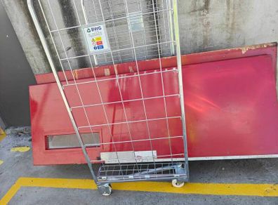 two heavy fire doors