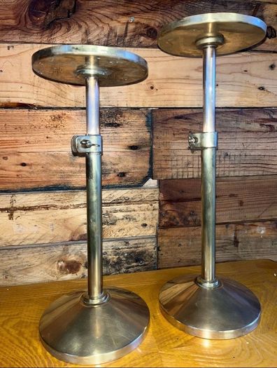 Antique brass and copper plant stands
