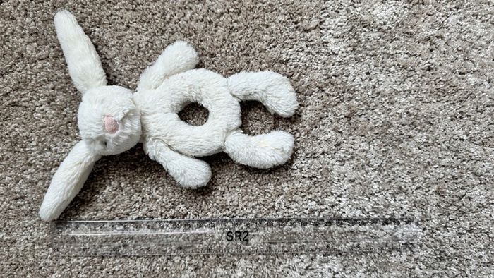 Bashful Bunny Ring Rattle in Cream for newborn, toddler, kids