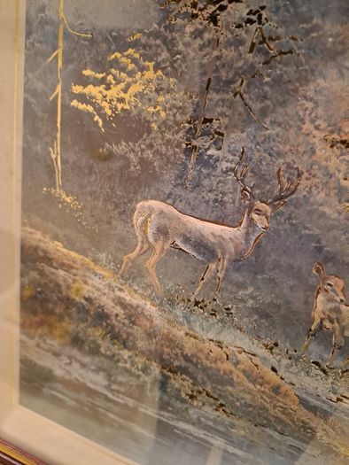 Vintage Foil Art in frame
