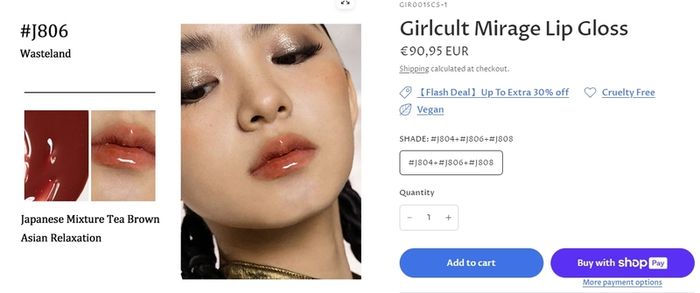 Girlcult C-Beauty Lip Glaze Gold Rush in J806 Wasteland Style