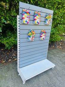 Shop Display Shelving Stand - Slat Wall With 30 Hooks