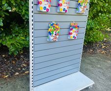 Shop Display Shelving Stand - Slat Wall With 30 Hooks