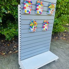 Shop Display Shelving Stand - Slat Wall With 30 Hooks