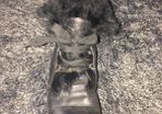 Black Leather & Fur Vintage Ankle Boots