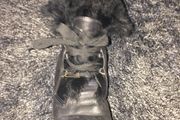 Black Leather &amp; Fur Vintage Ankle Boots