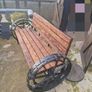 bespoke garden bench/cast iron wheels Image 2