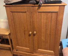 cabinet and stand up computer desk combo