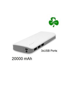 20000mAh Power Bank Charger 3 USB Ports Battery Charging iPhone Samsung Huawei