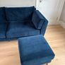 Navy Velvet Sofa Image 3