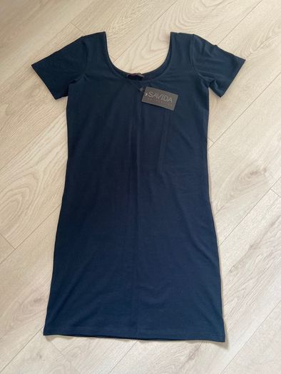 BNWT Savida Navy Scoop Neck Mini Dress Size 10