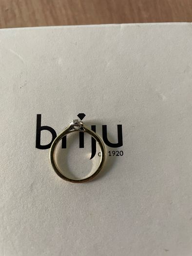 Briju 14k Yellow Gold Diamond Solitaire Engagement Ring (585 Hallmarked)