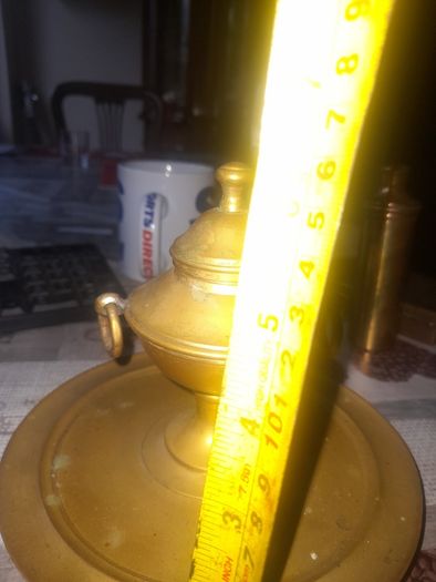 Beautiful Antique Brass Ink Holder Desk Set