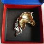 Vintage Gold and Silver tone stylised horses head horse brooch 80s Image 4