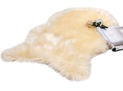 Faux Fur Area Rugs Sheepskin Fluffy Mat Fleece Chair Cover Seat Pad Soft Shaggy Area Mat for Bedroom Sofa Floor 60 x 90 cm Irregular Shape MULTIPLE COLOURS/SHAPES (FREE POSTAGE)