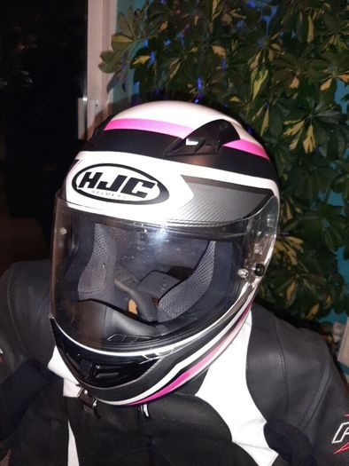 Motorbike helmet and gloves