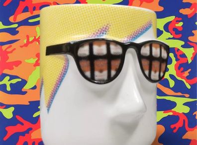 RARE Andy Warhol Porcelain Cup Artist Series Mug with Nose & Tongue Glasses VGC