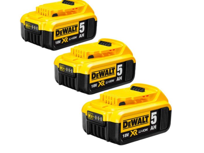DeWalt DCB184 18v 5.0Ah XR Li-Ion Battery Pack of 3