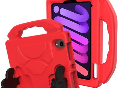 For Apple iPad Mini 6 Kids Friendly Case Shockproof Cover With Thumbs Up - Red