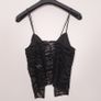 Motel Rocks Black Zebra Flocked Mesh Lace Up Cami Tank Top Size S Image 9