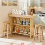 Home Bar Unit Wine Bar Cabinet Table 3-Tier with Storage Shelves, Opener Storage Box & Adjustable Foot Pads Image 3