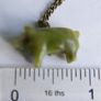 Antique Bog Oak Victorian Pig Charm with Stanhope viewer and Jade Carved Pig Pendant Charm Fob Image 6