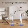 Electric Standing Desk, 2 Memory Buttons, 120x60cm | Height Adjustable Desk for smart Pannel, 72-116cm, Sit Stand Desk with 2 Hooks, Home Office Desk, 2 pcs Desktops, White Image 6
