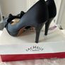 Sachelle Platform Black Satin and Patent Heels - Size 39.5 / Size 6 Image 6
