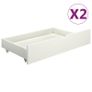Bed Frame with 2 Drawers White Solid Pine Wood 100x200 cm Image 8