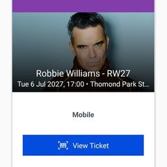 Robbie Williams  6th of July 2027 Thomond Park