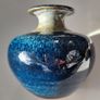 Stunning Louis Mulcahy Ireland Blue Drip Glaze Ceramic Posy Vase Medium - Made in Dingle Image 4