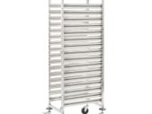 Kitchen Trolley for 16 Trays 38x55x163 cm Stainless Steel